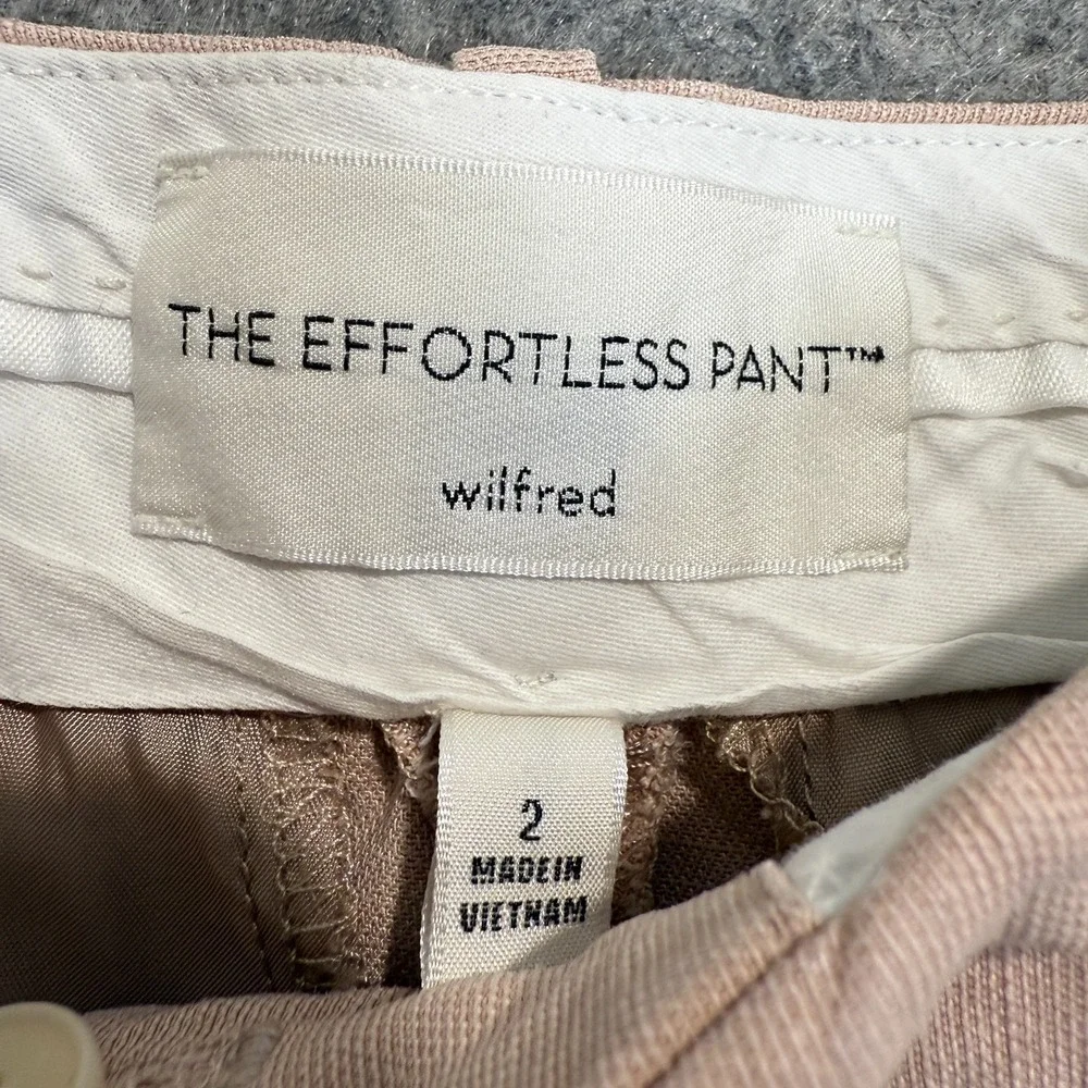 Wilfred Effortless Pants Womens‎ 2 Linen Blend Wide Leg Pleated Rose Pink